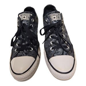 Converse All-Star Women's Sz 9-Black/Gray Roses Low -549676F